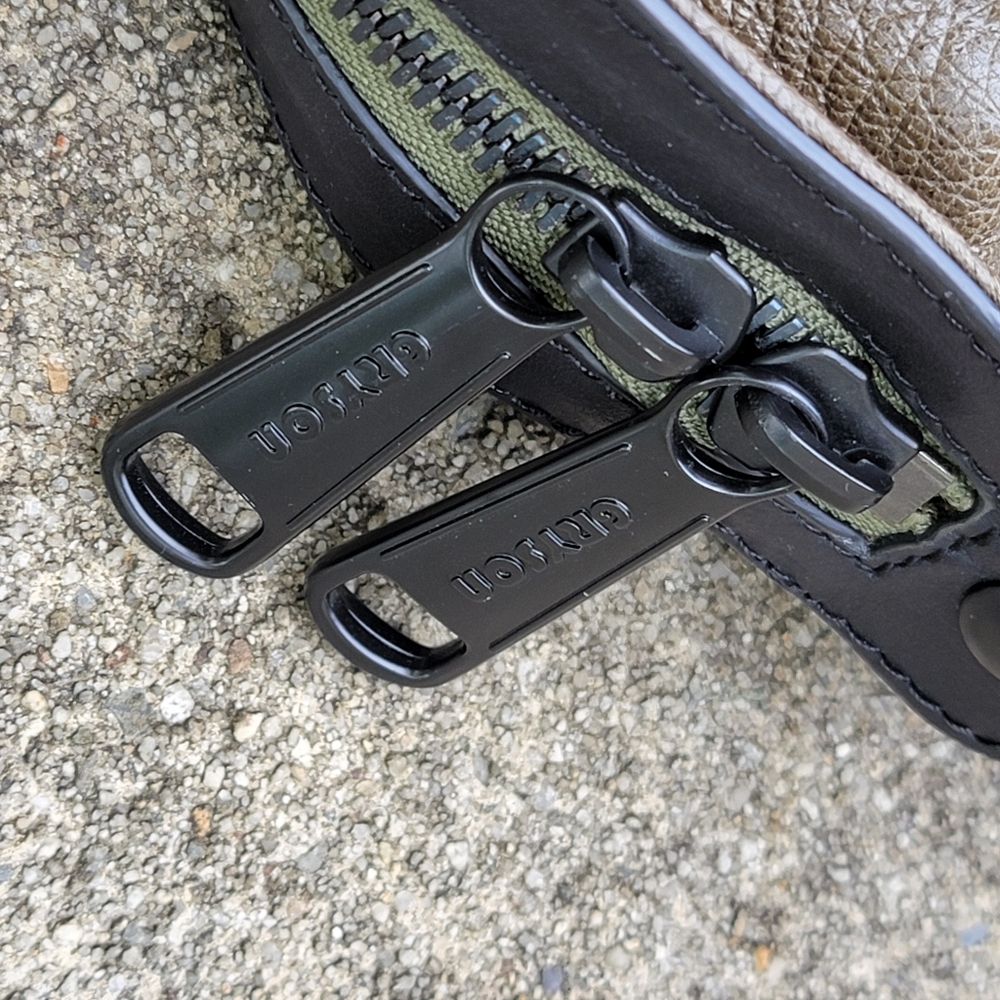 Joy Gryson Olivia Lambskin Leather Green  Espresso Handbag Purse Bag $695 - Picture 10 of 15